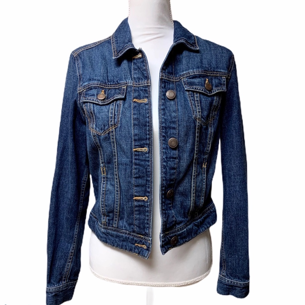 American Eagle Outfitters Dark Blue Denim Jean Jacket